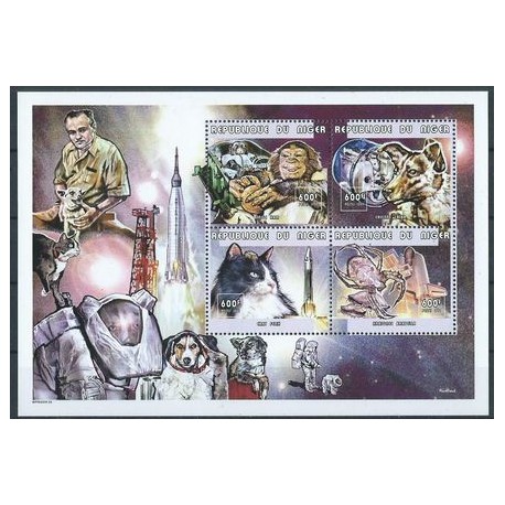 Niger - Nr 1655 - 58 1999r - Psy - Koty - Kosmos