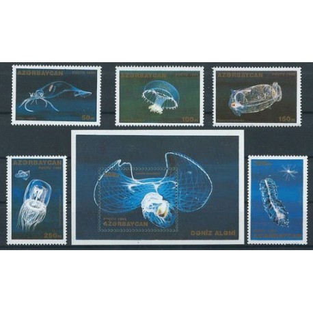 Azerbejdżan - Nr 217 - 21 Bl 12 1995r - Fauna morska