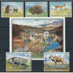 Lesotho - Nr 361 - 65 Bl 12 1981r - WWF - Ssaki