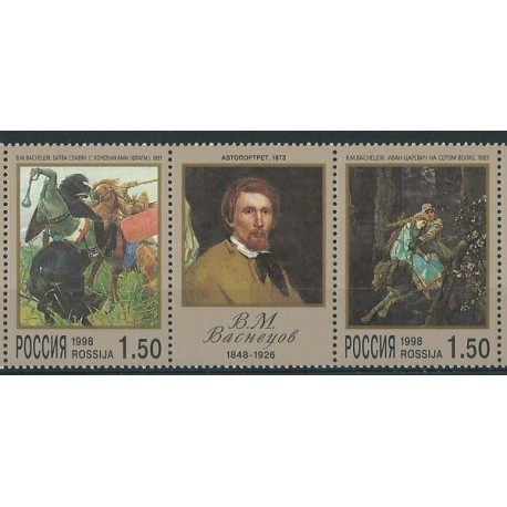 Rosja - Nr 641 - 42 1998r - Malarstwo - Konie