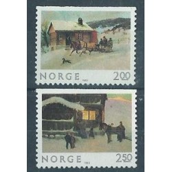 Norwegia - Nr 894 - 95 1983r - Malarstwo - Konie