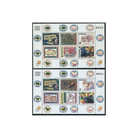 Filipiny - Bl 111 - 112 1997r - Chińskie znaki zodiaku