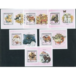 Madagaskar - Bl 167 - 72 1991r - Psy - Koty - Konie