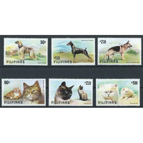 Filipiny - Nr 1306 - 11 1975r - Psy - Koty