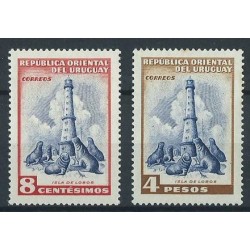 Urugwaj - Nr 782 , 791 1954r - Latarnia - Ssaki morskie