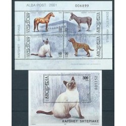 Albania - Nr 2813 - 16 Bl 132 2001r - Ssaki - Psy - Koty
