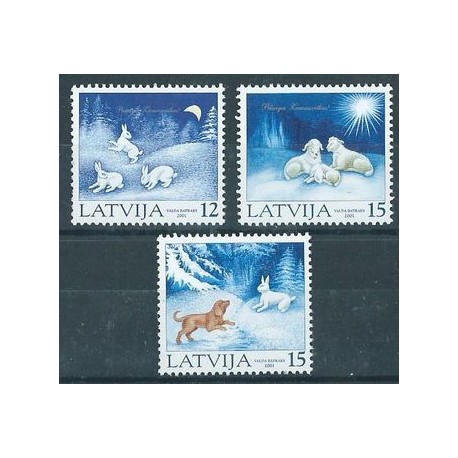 Łotwa - Nr 559 - 61 2001r - Ssaki - Boże Narodzenie