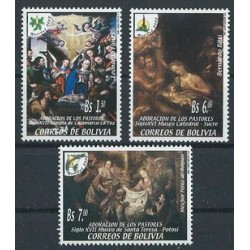 Boliwia - Nr 1571 - 73 2003r - Malarstwo - Boże Narodzenie