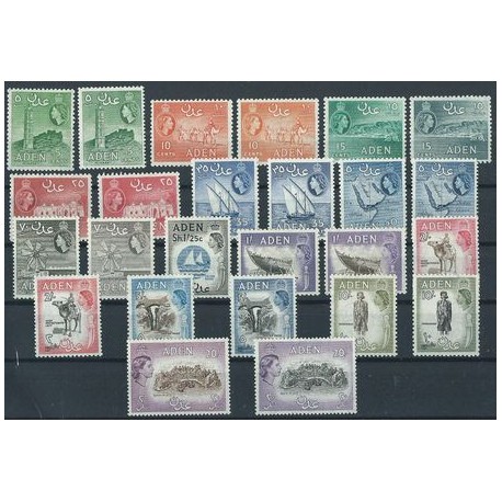 Aden - Nr 049 - 60 , 62 - 74 1953r - Krajobraz - Ssaki - Kol. angielskie