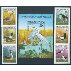 Węgry - Nr 3451 - 56 Bl 146 B 1980r - Ptaki