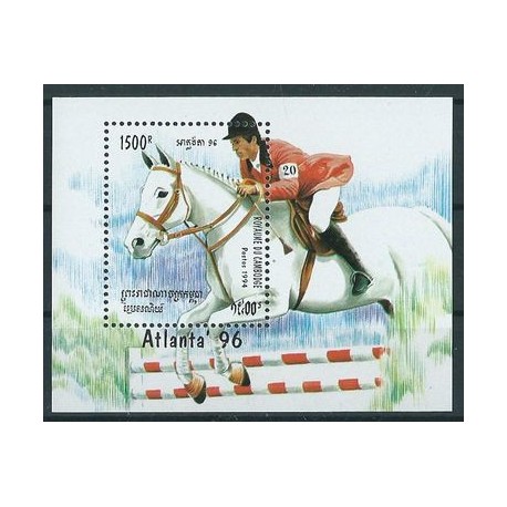 Kambodża - Bl 205 1994r - Sport - Koń