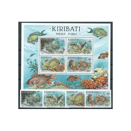 Kiribati - Nr 451 - 54 Bl 12 1985r - Ryby