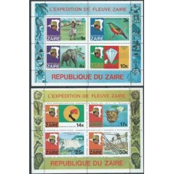 Zair - Bl 23 - 24 1979r - Ptaki - Ssaki - Krajobraz