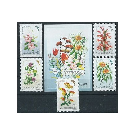 Węgry - Nr 4125 - 29 Bl 214 1991r - Kwiaty