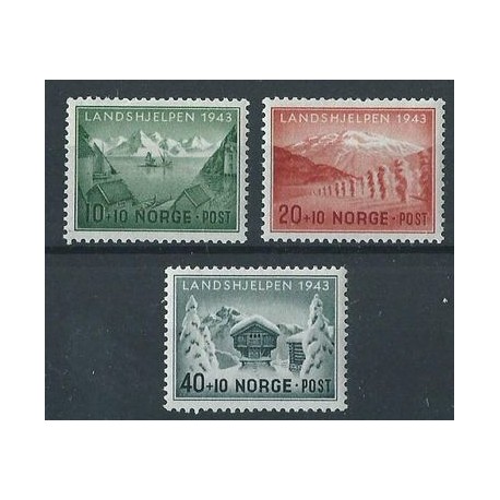 Norwegia - Nr 292 - 94 1943r - Połów ryb - Krajobraz