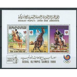 Libia - Bl 117 1988r - Konie - Sport