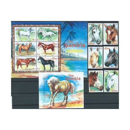 Gambia - Nr 4595 - 06 Bl 581 2001r - Konie