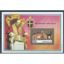 Mongolia - Bl 195 b 1992r - Papież
