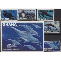 Ghana - Nr 977 - 81 Bl 100 1993r - Fauna morska