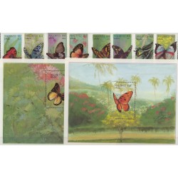 Malediwy - Nr 1269 - 76 Bl 137 - 38 1987r - Motyle