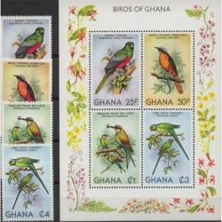 Ghana - Nr 872 - 75 Bl 88 1981r - Ptaki