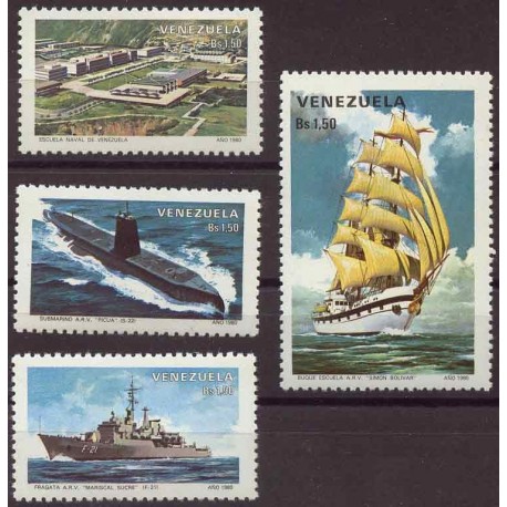 Wenezuela - Nr 2159 - 62 1980r - Marynistyka  - Okręt podwodn