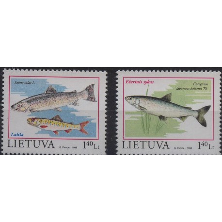 Litwa - Nr 671 - 72 1998r - Ryby
