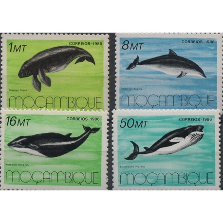 Mozambik -  Nr 1066  - 69 1986r - Ssaki morskie