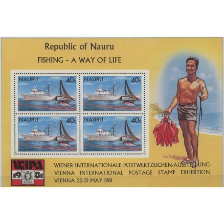 Nauru - Bl 4 1981r - Połów ryb - Marynistyka