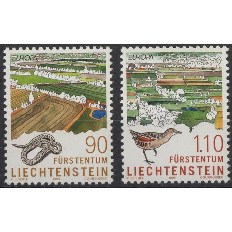 Liechtenstein - Nr 1190 - 91 1999r - CEPT - Ptak