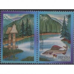 Ukraina - Nr 302 - 03 1999r - CEPT -  Krajobraz - Ryba