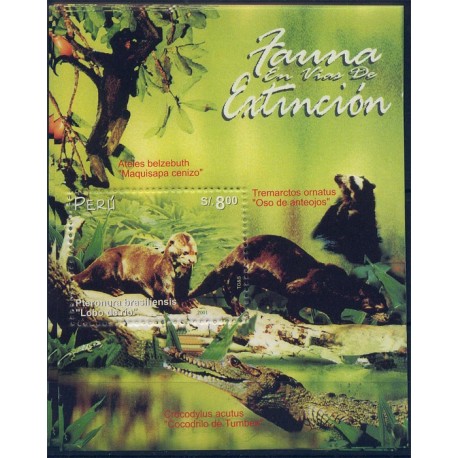Peru - Bl 19 2002r - Ssaki - Krokodyl