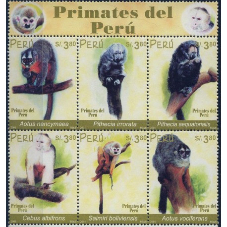 Peru - Nr 1830 - 35 2002r - Małpy